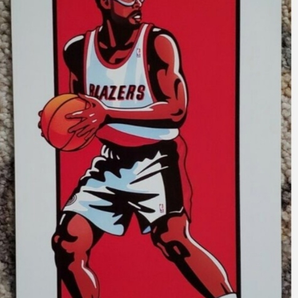 Vintage Portland Trail Blazers 18" x 7" Print Set of 5 1991-92 Playmakers - Picture 6 of 12